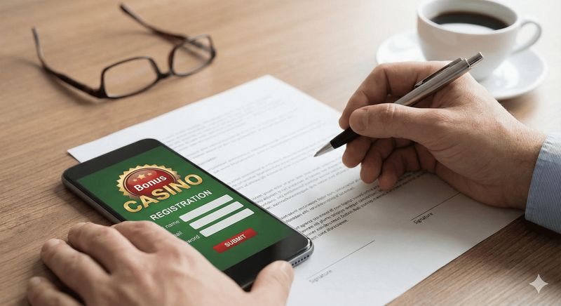 Registar em casino online no telemóvel com bónus de inscrição